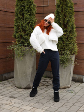 Изображение товара «Женские брюки из футера с мехом «2252/4» арт 87107» из магазина «Ивановский-Текстиль.РФ»