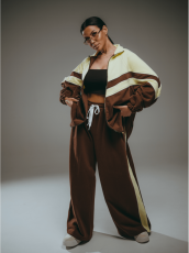 Изображение товара «Женский костюм (толстовка+брюки) из футера 3х нитки пенье фирча «Алиша [шоколад]» арт 86820» из магазина «Ивановский-Текстиль.РФ»