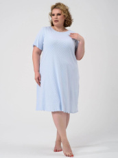 Изображение товара «Женская сорочка из рибаны «Шарм 2433-Рн (голубой)» арт 87772» из магазина «Ивановский-Текстиль.РФ»