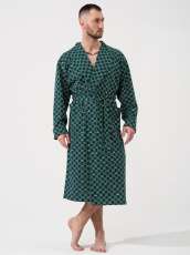 Изображение товара «Мужской халат (на запах с поясом) из кулирки «Люкс 2441-К (зеленый)» арт 87796» из магазина «Ивановский-Текстиль.РФ»