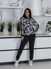 Изображение товара «Женский костюм (толстовка+брюки) из рибаны с начесом «Мальвина [антрацит]» арт 71692» из магазина «Ивановский-Текстиль.РФ»