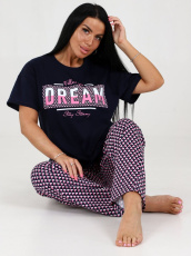 Изображение товара «Женская пижама (футболка+брюки) из кулирки «2289пбр-101» арт 79923» из магазина «Ивановский-Текстиль.РФ»