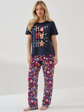 Изображение товара «Женская пижама (футболка+брюки) из кулирки «Пряник 2013-К (чернильный)» арт 68361» из магазина «Ивановский-Текстиль.РФ»