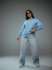 Изображение товара «Посл размер Женский свитшот из футера 2х нитки пенье фирча «Символ (голубой)» арт 88276» из магазина «Ивановский-Текстиль.РФ»