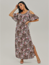 Изображение товара «Женское платье из кулирки «Новелла [кофе]» арт 80909» из магазина «Ивановский-Текстиль.РФ»