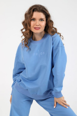 Изображение товара «Женский костюм (джемпер+брюки) из футера 2х нитки с полиэстером «Феникс [голубой]» арт 87389» из магазина «Ивановский-Текстиль.РФ»