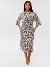 Изображение товара «Женский халат (на запах с поясом) из кулирки «Х-146 (К) (снежный барс)» арт 79644» из магазина «Ивановский-Текстиль.РФ»