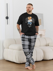 Изображение товара «Мужской костюм (футболка+брюки) из кулирки «Мишель-6 [черный]» арт 89234» из магазина «Ивановский-Текстиль.РФ»