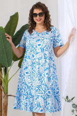 Изображение товара «Женское платье из кулирки «Ассоль-1 [голубой]» арт 82661» из магазина «Ивановский-Текстиль.РФ»