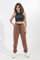 Изображение товара «Женские брюки из футера с лайкрой «Сияние стиля-1 [шоколадный]» арт 84241» из магазина «Ивановский-Текстиль.РФ»