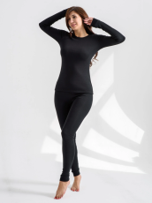 Изображение товара «Женский термокомплект (фуфайка+кальсоны) из рибаны с начесом «Базовое 1704-Рн (черный)» арт 79753» из магазина «Ивановский-Текстиль.РФ»