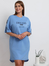 Изображение товара «Женская туника из кулирки меланж «Всплеск [голубой]» арт 85675» из магазина «Ивановский-Текстиль.РФ»