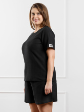 Изображение товара «Женская футболка из фактурного трикотажа «Рената-4 [черный]» арт 87676» из магазина «Ивановский-Текстиль.РФ»