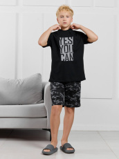 Изображение товара «Костюм для мальчика (футболка+шорты) из кулирки «Экипаж-2 [черный]» арт 87064» из магазина «Ивановский-Текстиль.РФ»