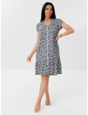 Изображение товара «Женский халат (на молнии) из кулирки «Х-82 (К) (синий)» арт 86913» из магазина «Ивановский-Текстиль.РФ»