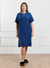 Изображение товара «Женская туника из фактурного трикотажа «Рената-1 [синий]» арт 87675» из магазина «Ивановский-Текстиль.РФ»