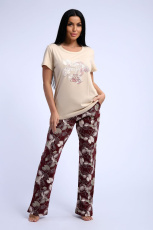 Изображение товара «Женский костюм (футболка+брюки) из кулирки «51195» арт 86042» из магазина «Ивановский-Текстиль.РФ»