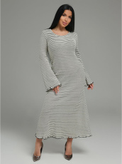 Изображение товара «Женское платье из кулирки вязки «Амелия [бело-черный]» арт 87031» из магазина «Ивановский-Текстиль.РФ»