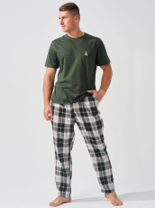 Изображение товара «Мужская пижама (футболка+брюки) из кулирки с полиэстером «Авангард 2390-к/ф (зеленый)» арт 86578» из магазина «Ивановский-Текстиль.РФ»