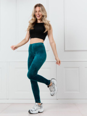 Изображение товара «Женские брюки из стрейч-велюра «(леггинсы) фемида [зеленый]» арт 87076» из магазина «Ивановский-Текстиль.РФ»
