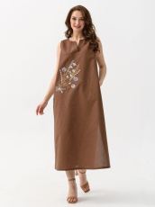 Изображение товара «Женский сарафан из полульна «Льняное лето 2095-П/л (мокко)» арт 83843» из магазина «Ивановский-Текстиль.РФ»