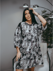 Изображение товара «Женская туника из велюра пенье «Маиса [листья]» арт 86059» из магазина «Ивановский-Текстиль.РФ»