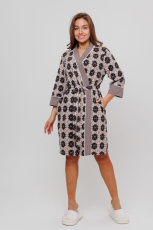Изображение товара «Женский халат (на запах с поясом) из кулирки «1745/1» арт 86649» из магазина «Ивановский-Текстиль.РФ»