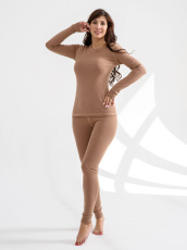 Изображение товара «Женский термокомплект (фуфайка+кальсоны) из рибаны с начесом «Базовое 1704-Рн (бежевый)» арт 79755» из магазина «Ивановский-Текстиль.РФ»