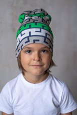 Изображение товара «Шапка для мальчика из рибаны «Зигзаг-зеленый» арт 73687» из магазина «Ивановский-Текстиль.РФ»