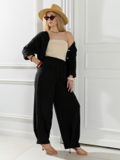 Изображение товара «Женские брюки из фактурного полотна «Асель-3 [черный]» арт 89997» из магазина «Ивановский-Текстиль.РФ»