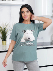 Изображение товара «Посл размер Женская футболка из кулирки «Любимка (буль)» арт 87491» из магазина «Ивановский-Текстиль.РФ»