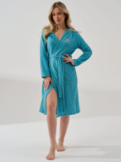 Изображение товара «Женский халат (на запах с поясом) из махры «Любимая 2287-М (светлый индиго)» арт 86412» из магазина «Ивановский-Текстиль.РФ»