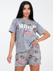 Изображение товара «Женский костюм (футболка+шорты) из кулирки «2386кш-111» арт 79889» из магазина «Ивановский-Текстиль.РФ»