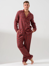 Изображение товара «Мужская пижама (рубашка+брюки) из фланели «Добрый вечер 2162-Ф (бордовый)» арт 86676» из магазина «Ивановский-Текстиль.РФ»