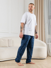 Изображение товара «Мужские брюки из кулирки «Тор-1 [лен]» арт 86742» из магазина «Ивановский-Текстиль.РФ»