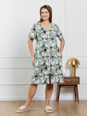 Изображение товара «Женский халат (на молнии) из кулирки «Магма [зеленый]» арт 86855» из магазина «Ивановский-Текстиль.РФ»