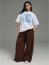 Изображение товара «Женские брюки из лакосты 2х нитки пенье «Дуэт [коричневый]» арт 87532» из магазина «Ивановский-Текстиль.РФ»