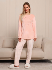 Изображение товара «Женский костюм (джемпер+брюки) из вельмонда «Монпансье-4 [пудровый]» арт 77162» из магазина «Ивановский-Текстиль.РФ»