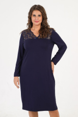 Изображение товара «Женская сорочка из вискозы «Миндаль-1 [темно-синий]» арт 77011» из магазина «Ивановский-Текстиль.РФ»