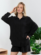 Изображение товара «Женская рубашка из плательной ткани «Сиеста-5 [черный]» арт 89900» из магазина «Ивановский-Текстиль.РФ»