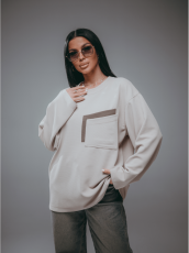 Изображение товара «Женский свитшот из трикотажа вафли «Дабл [бежевый]» арт 86182» из магазина «Ивановский-Текстиль.РФ»