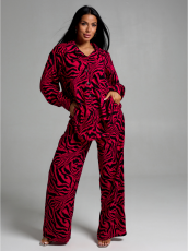 Изображение товара «Женский костюм (рубашка+брюки) из штапеля «Рошель [зебра фуксия]» арт 83920» из магазина «Ивановский-Текстиль.РФ»