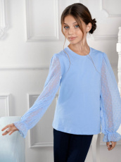 Изображение товара «Водолазка для девочки из кулирки с лайкрой «Океана» арт 86751» из магазина «Ивановский-Текстиль.РФ»