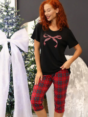 Изображение товара «Женский костюм (футболка+бриджи) из бамбука «2242» арт 86633» из магазина «Ивановский-Текстиль.РФ»