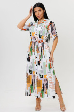 Изображение товара «Посл размер Женский халат (на пуговицах с поясом) из кулирки «2202/1» арт 88283» из магазина «Ивановский-Текстиль.РФ»