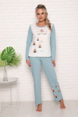 Изображение товара «Женская пижама (с брюками) из кулирки «57130» арт 69866» из магазина «Ивановский-Текстиль.РФ»