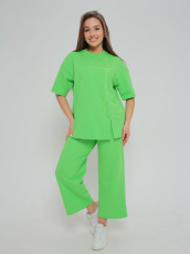 Изображение товара «Женский костюм (футболка+кюлоты) из футера с лайкрой «Селин [салатовый]» арт 83319» из магазина «Ивановский-Текстиль.РФ»
