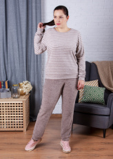 Изображение товара «Женский костюм (джемпер+брюки) из махры «205мп2810 [коричневый]» арт 82855» из магазина «Ивановский-Текстиль.РФ»