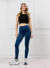 Изображение товара «Женские брюки из стрейч-велюра «(леггинсы) фемида [синий]» арт 87077» из магазина «Ивановский-Текстиль.РФ»