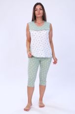 Изображение товара «Женская пижама (футболка+бриджи) из кулирки «24260» арт 56905» из магазина «Ивановский-Текстиль.РФ»